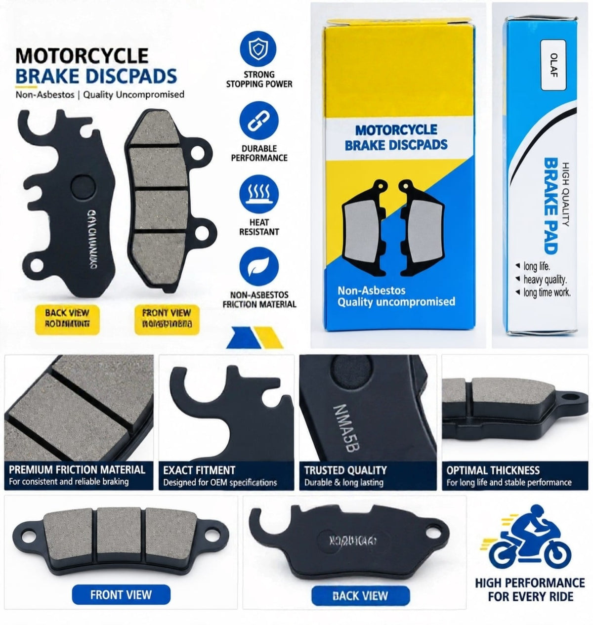Front disc brake pads for Ather New DP44