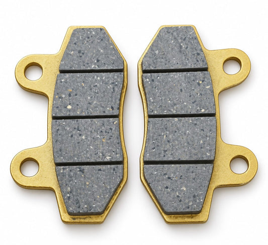 Sintered copper-coated EV disc brake pads angle view