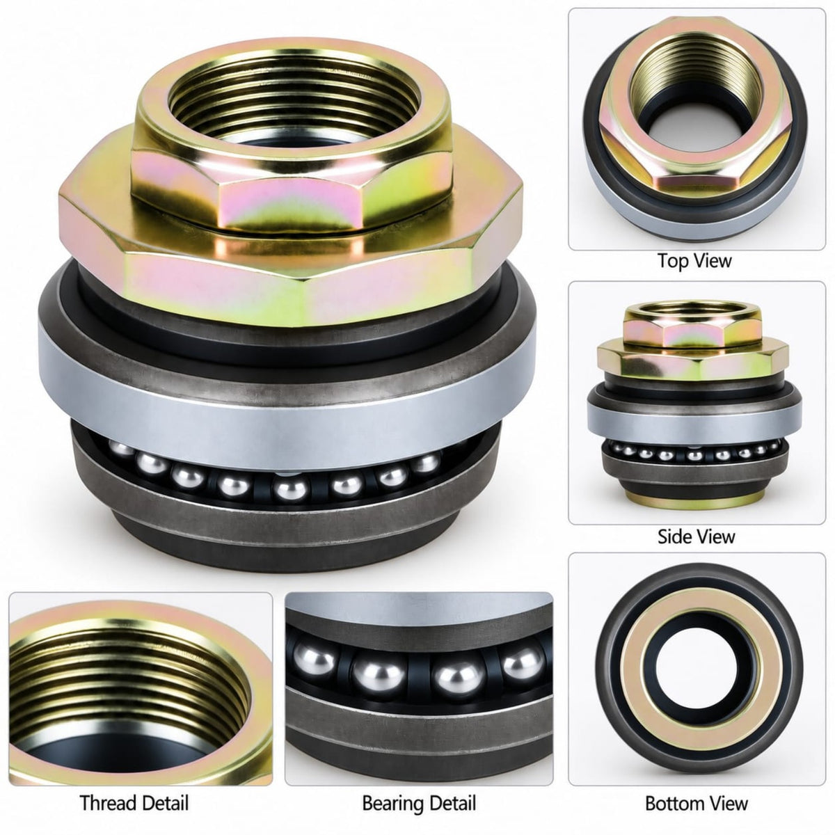 Front fork headset bearing set top side bottom and bearing details