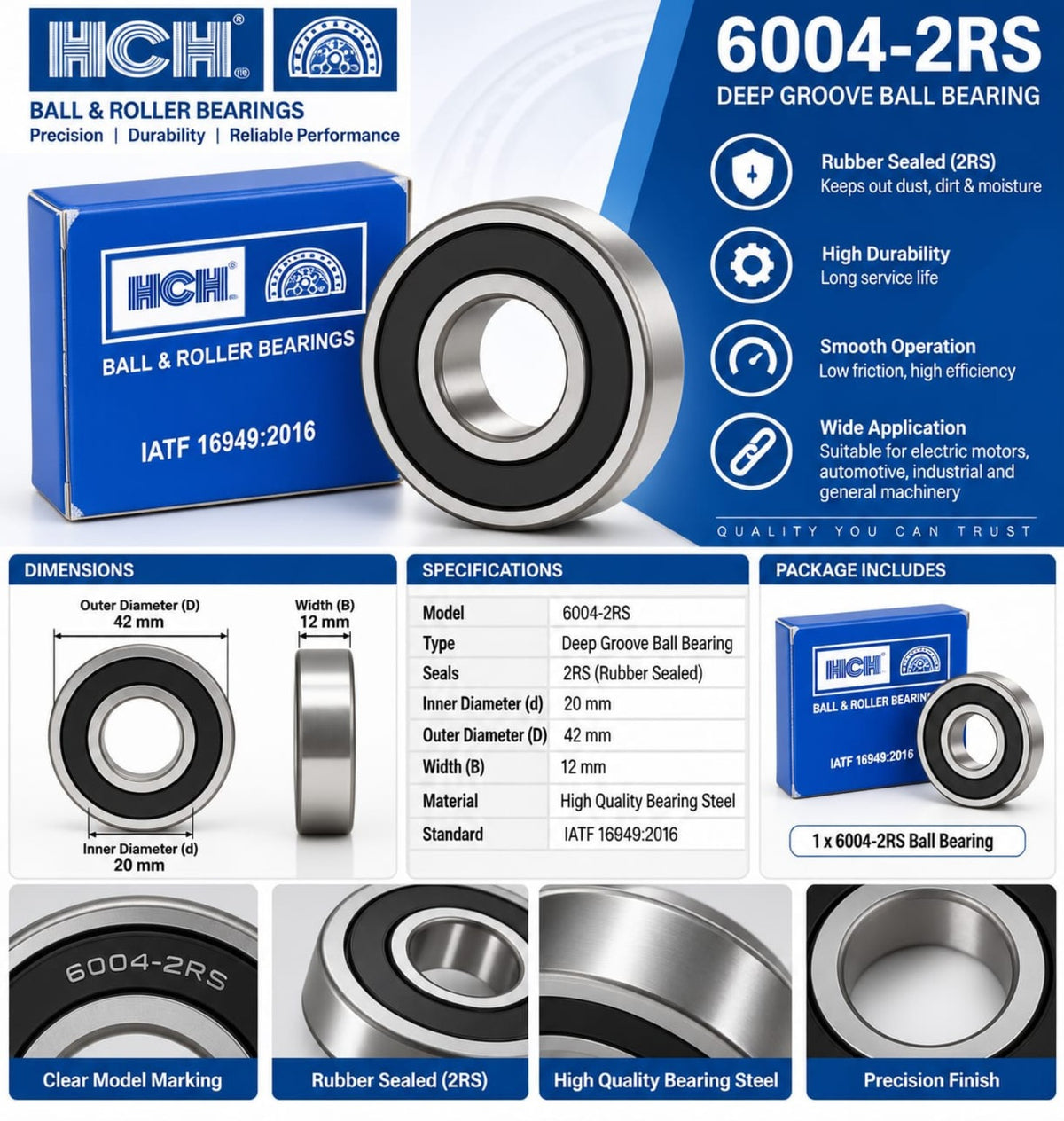 HCH 6004-2RS bearing product details