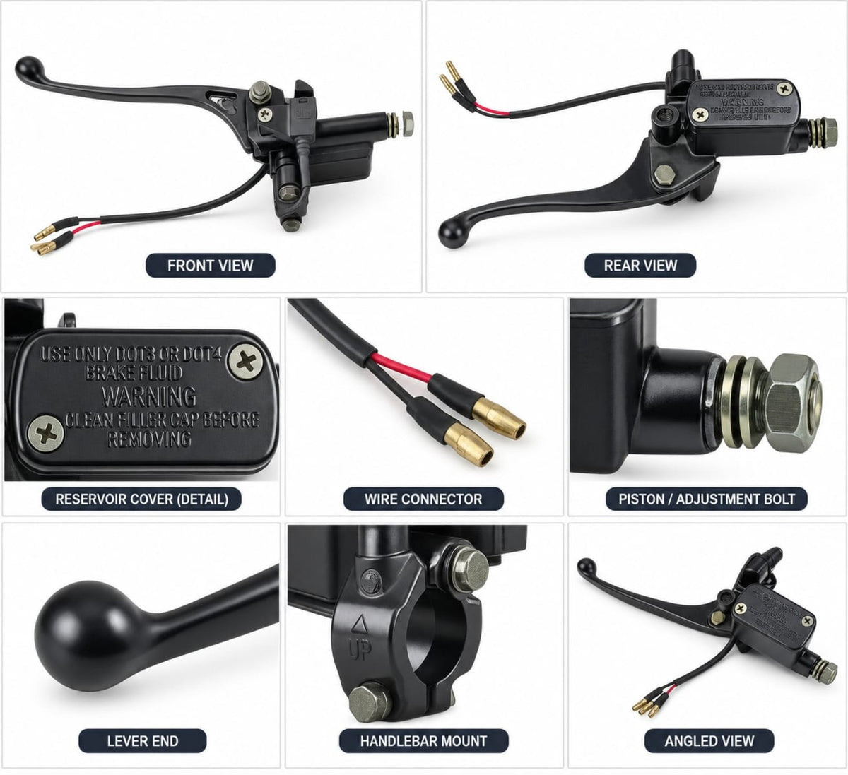 Hydraulic master cylinder brake lever assembly details